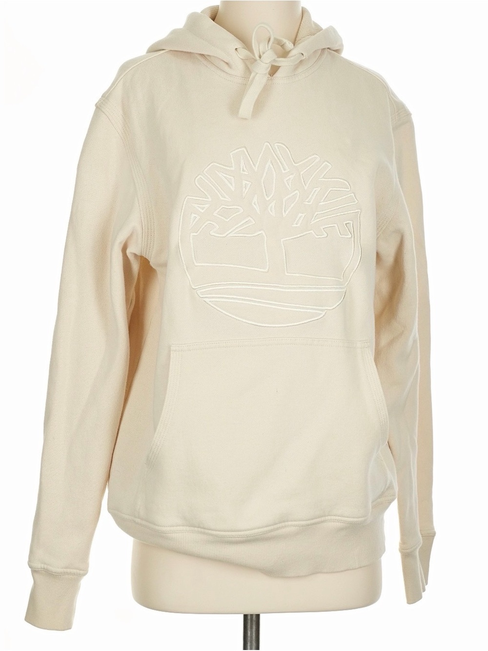 Timberland Cream Hoodie with Green Logo